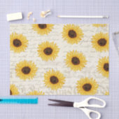 アンティークひまわりフローラデクページティッシュペーパー 薄葉紙 (クラフト)