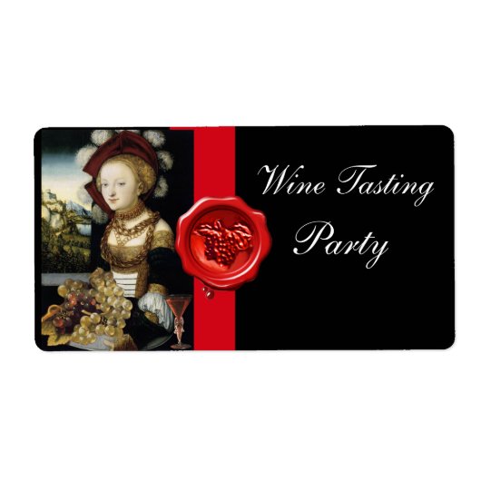 アンティークぶどうブドウ酒テイスティングパーティーワックスシール ラベル (正面)