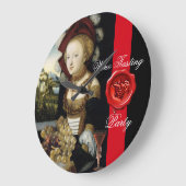 アンティークぶどうブドウ酒テイスティングパーティーワックスシール ラージ壁時計 (傾斜)