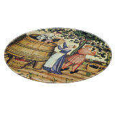 アンティークぶどう畑の収穫中世ミニチュア カッティングボード (角)