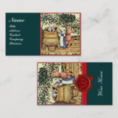 アンティークぶどう畑ハーベストワックスシールモノグラム 名刺 (正面/裏面)