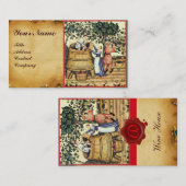 アンティークぶどう畑ハーベストワックスシールモノグラム 名刺 (正面/裏面)