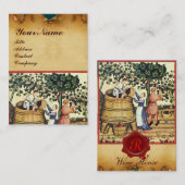 アンティークぶどう畑ハーベストワックスシールモノグラム 名刺 (正面/裏面)