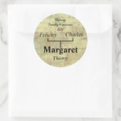 アンティークみすぼらしいファミリーツリーステッカー ラウンドシール (バッグ)