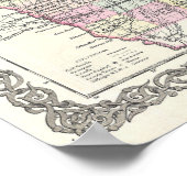 アンティークアイオワヴィンテージデコールの地図 ポスター (角)
