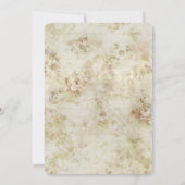 アンティークアイボリーのレースの花のウェディング招待状 招待状 (裏面)