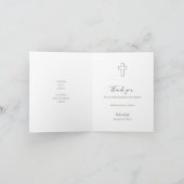 アンティークアイボリーバラ葬儀悔やみや弔慰サンキューカード サンキューカード (内部)