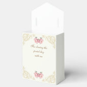 アンティークアイボリーピンク牡丹の花のウェディングシャワー フェイバーボックス (オープン)