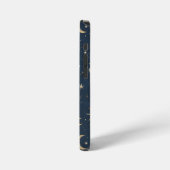 アンティークアイボリー 天体 月 星図 ネイビー iPhoneケース (左側面)