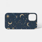 アンティークアイボリー 天体 月 星図 ネイビー iPhoneケース (裏面横)