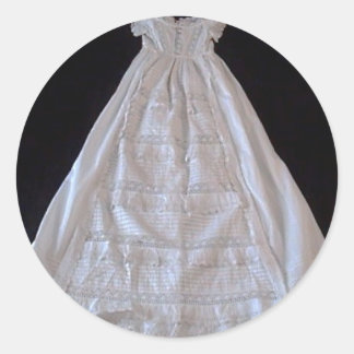 アンティークアイルシャーレースクロスティングガウン ラウンドシール