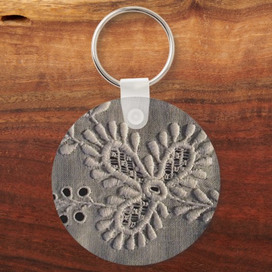 アンティークアイルシャーレース刺繍 キーホルダー (正面)
