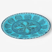 アンティークアクアガラス ロマンティック フラワーフォイル 偽中国 ペーパープレート (アングル)