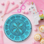 アンティークアクアガラス ロマンティック フラワー フェイク チャイナ ペーパープレート (パーティー)