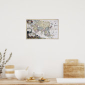 アンティークアジアの地図 | 1696 ポスター (キッチン)