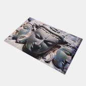 アンティークアジア石顔像写真グラフィックはっきりしたス ドアマット (アングル)