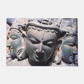 アンティークアジア石顔像写真グラフィックはっきりしたス ドアマット (正面)