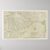 アンティークアフリカのホーンの地図 ポスター (正面)