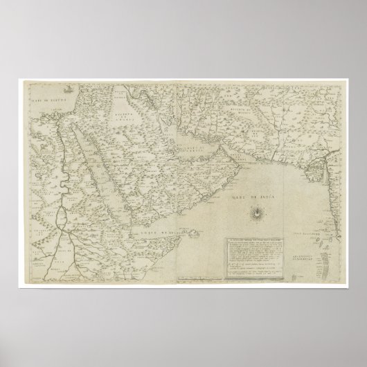 アンティークアフリカのホーンの地図 ポスター (正面)