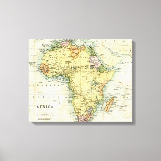 アンティークアフリカの地図 キャンバスプリント (正面)