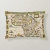アンティークアフリカの地図Hondius and Jansson アクセントクッション (正面)