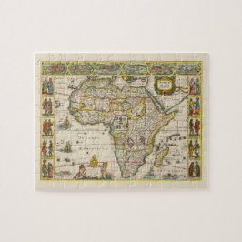 アンティークアフリカの地図Hondius and Jansson ジグソーパズル