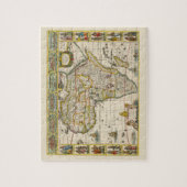 アンティークアフリカの地図Hondius and Jansson ジグソーパズル (縦)