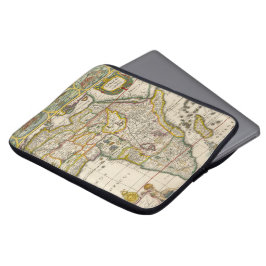 アンティークアフリカの地図Hondius and Jansson ラップトップスリーブ