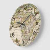 アンティークアフリカの地図Hondius and Jansson ラージ壁時計 (傾斜)