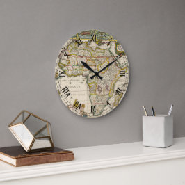 アンティークアフリカの地図Hondius and Jansson ラージ壁時計