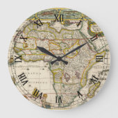 アンティークアフリカの地図Hondius and Jansson ラージ壁時計 (正面)