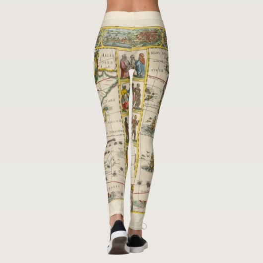 アンティークアフリカの地図Hondius and Jansson レギンス (裏面)