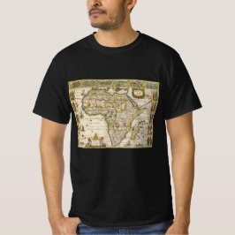 アンティークアフリカの地図Hondius and Jansson Tシャツ