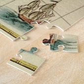 アンティークアフリカマップDIY背景色テーブル番号 ジグソーパズル (側面)