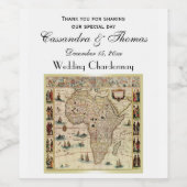 アンティークアフリカマップDIY背景色 ワインラベル (シングルラベル)