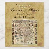 アンティークアフリカ地図動揺してBG ワインラベル (シングルラベル)