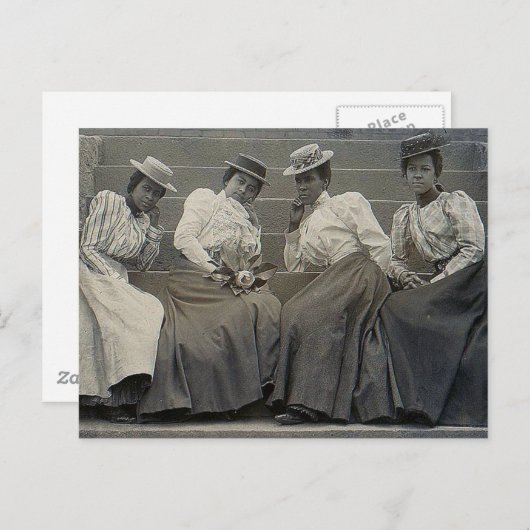 アンティークアフリカ系アメリカ人女性写真 ポストカード (正面/裏面)