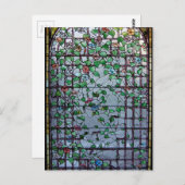 アンティークアメリカのステンドグラス – 朝の栄光つる植物 ポストカード (正面/裏面)