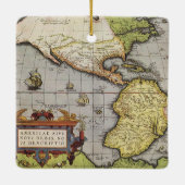 アンティークアメリカの世界地図, 1570 セラミックオーナメント (裏面)