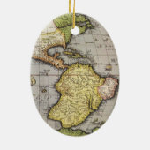 アンティークアメリカの世界地図, 1570 セラミックオーナメント (裏面)
