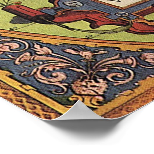 アンティークアメリカの世界地図, 1570 ポスター (角)