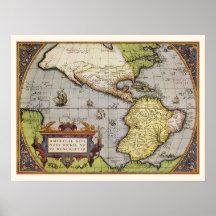 アンティークアメリカの世界地図， 1570