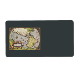 アンティークアメリカの世界地図, 1570 ラベル