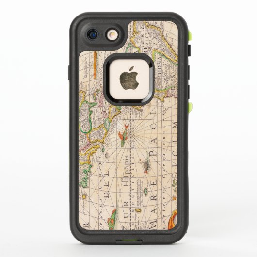 アンティークアメリカの地図1652 LifeProof iPhoneケース (裏面)