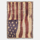 アンティークアメリカ国旗と忠誠の誓い スローブランケット (正面縦)