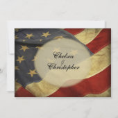 アンティークアメリカ国旗の結婚式招待状 招待状 (裏面)
