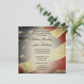 アンティークアメリカ国旗の結婚式招待状 招待状 (スタンド正面)