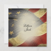 アンティークアメリカ国旗の結婚式招待状 招待状 (裏面)