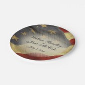 アンティークアメリ結婚カ国旗の名前と日付 ペーパープレート (アングル)