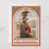 アンティークアルチホリーデコオレンジホリデーフォトカード シーズンカード (正面)